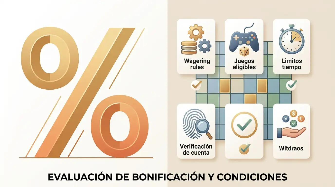 Ilustración editorial de una oferta del 200 por ciento frente a una lista de condiciones a comprobar